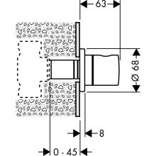 Hansgrohe Absperrventil S Fertigset, mit zylindrischem Griff, verchromt
