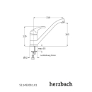 Herzbach LARGO Spültisch-Einlochbatterie Niederdruck...