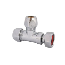 Schlösser Armaturen T-STUECK M. 2 QUETSCHVERSCHR.+ 1 UE-MU, DN10, 3/8"x10MM, VERCHROMT