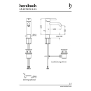 Herzbach DEEP EINHEBEL-WASCHTISCH Armatur M-SIZE 150mm