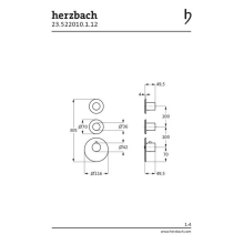 Herzbach LOGIC XL 2 Thermostat-Farbset 3 Blenden/Griffe rund Schwarz matt