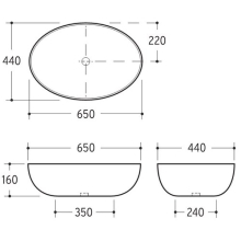Beitz & Walz AqvaCeramica Aufsatzwaschtisch 650 x 440 mm weiß
