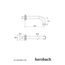 Herzbach ANAIS Wandauslauf 210mm rund gewinkelt Bronze