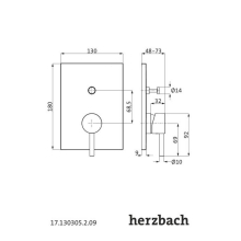 Herzbach DESIGN iX Wannenbatterie Farbset Blende eckig Edelstahl