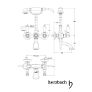 Herzbach ANAIS CLASSIC Wannenbatterie Aufputz Stilgriffe...
