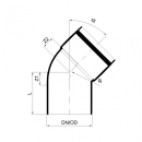 PoloPlast POLO KAL XS Bogen DN 90, 45 Grad