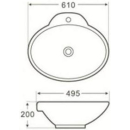 Beitz & Walz AqvaCeramica Aufsatzwaschtisch oval 610...