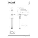 Herzbach DEEP EINHEBEL-WASCHTISCH Armatur M-SIZE 150mm...