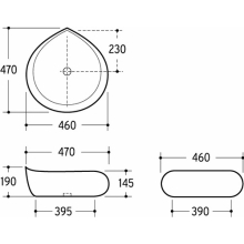 Beitz & Walz AqvaCeramica Aufsatzbecken 470 x 460 mm weiß