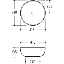 Beitz & Walz AqvaCeramica Aufsatzwaschtisch "SlimRim" 415 mm weiß