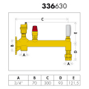 Caleffi 336 Gefäßanschlussgruppe aus Messing...