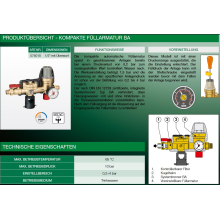 Caleffi 574 Kompakte automatische Füllarmatur mit Systemtrenner Typ BA 1/2"