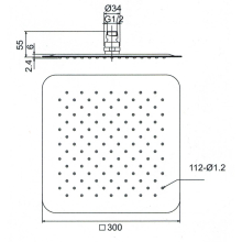 Beitz & Walz AQVAGREEN Kopfbrause 300 x 300 x 2 mm, chrom