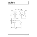Herzbach DEEP BLACK Waschtisch-Wandbatterie Farbset 160mm...