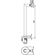 Herzbach LIVING SPA Wandarm 420mm rund gewinkelt Chrom