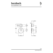 Herzbach LOGIC XL 1 / 1+ Thermostat-Farbset 2 Blenden/Griffe rund Schwarz matt