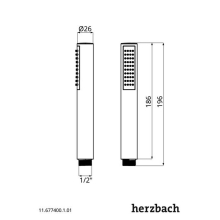 Herzbach LIVING SPA Stabhandbrause rund Kunststoff Chrom
