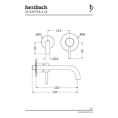 Herzbach DEEP BLACK Waschtisch-Wandbatterie Farbset 210mm...
