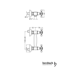 Herzbach ANAIS Brausebatterie Aufputz Chrom
