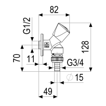 Schlösser Armaturen GERAETESCHRAEGSITZVENTIL, RB, SV 3-KT.GR, DN15, 1/2", POL.CHROM, DVGW