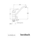 Herzbach LARGO Spültisch-Einlochbatterie mit...