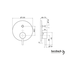 Herzbach DESIGN iX Wannenbatterie Farbset Blende rund Edelstahl