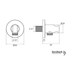 Herzbach LIVING SPA Anschlussbogen 70 mit Konushalter rund Schwarz matt