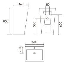 Beitz & Walz AqvaDesign Standwaschtisch eckig - weiß -