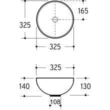 Beitz & Walz AqvaCeramica Aufsatzwaschtisch "SlimRim" 325 mm weiß