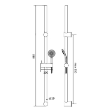 Beitz & Walz AQVABASIC II Renovierset 95cm 5-strahlig chrom