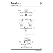 Herzbach DEEP Einhebel-Wannenfüll- und Brausebatterie-Aufputz