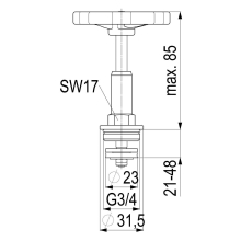 Schlösser Armaturen FETTKAMMER-OT F. SCHRAEGSITZV. STEIG.SP, DN20, 3/4", MESSING, EPDM