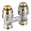 Zweirohrhahnblock Absperrverschr 1/2 AG x 3/4 AG...
