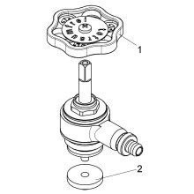 Schlösser Armaturen OBERTEIL M.ENTL, GERADS/MARKTM STEIG.SPINDEL, DN15, 1/2", MESSING