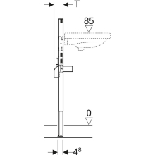 Geberit Duofix Waschtisch-Element 820 - 980 mm, für Einlocharmatur, Bauhöhe 980/820 mm