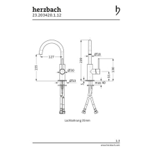 Herzbach DEEP BLACK Einhebel-Waschtisch-Armatur SLIM M-SIZE