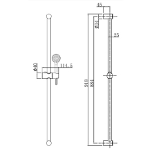 Beitz & Walz AQVABASIC II Brauseset 90cm 1-strahlig chrom