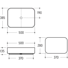 Beitz & Walz AqvaCeramica Aufsatzbecken "SlimRim" 500 x 385 mm weiß--