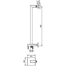 Herzbach LIVING SPA Wandarm 500mm eckig gewinkelt Chrom