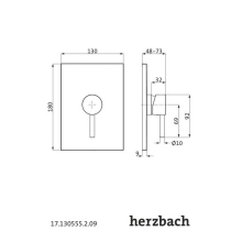 Herzbach DESIGN iX Brausebatterie Farbset Blende eckig Edelstahl
