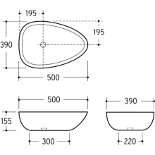 Beitz & Walz AqvaCeramica Aufsatzbecken 500 x 390 mm weiß