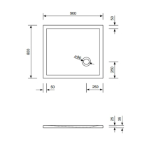 Schröder Rechteck Duschwanne Flat Corner E 90x80x2,5 cm