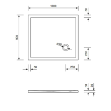 Schröder Rechteck Duschwanne Flat Corner E 100x90x3 cm