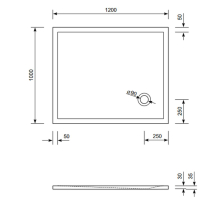 Schröder Rechteck Duschwanne Flat Corner E 120x100x3 cm
