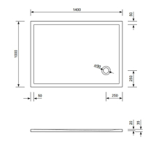 Schröder Rechteck Duschwanne Flat Corner E 140x100x2 cm