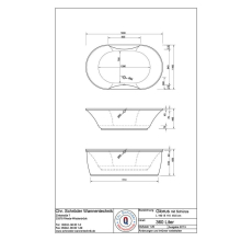Schröder Badewanne Oval Glorus 190x110x49,5 cm weiß, Schürze u. Ab- u.Überlaufgar.