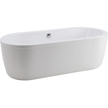 Schröder Badewanne Ovalwanne Rhein 180x80x44/57,5 cm weiß mit 1-teiliger Schürze