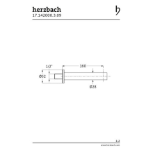 Herzbach DESIGN iX Wandauslauf 160mm rund gerade Edelstahl