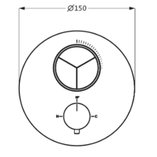 Herzbach LIVING PUSH Thermostat-Farbset 3 Verbraucher rund rund Edelstahl