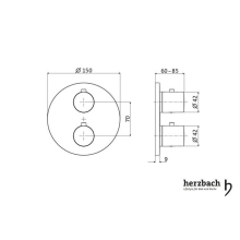Herzbach LIVING Thermostat-Farbset 3 Verbraucher rund rund Edelstahl